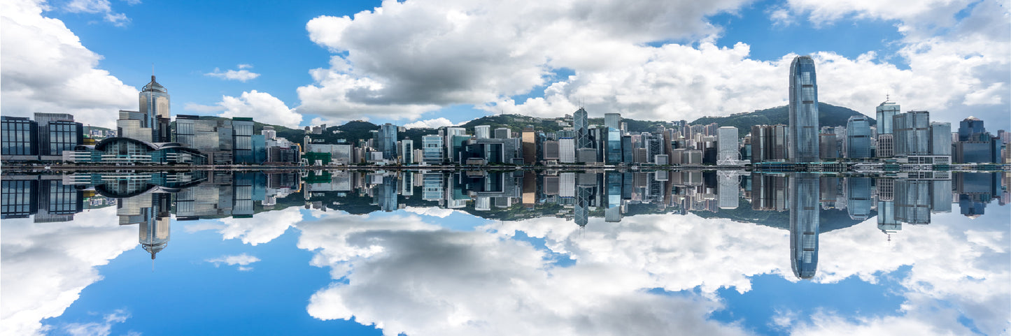 Panoramic Canvas Victoria Harbor View Photograph High Quality 100% Australian Made Wall Canvas Print Ready to Hang