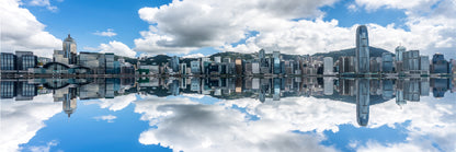 Panoramic Canvas Victoria Harbor View Photograph High Quality 100% Australian Made Wall Canvas Print Ready to Hang