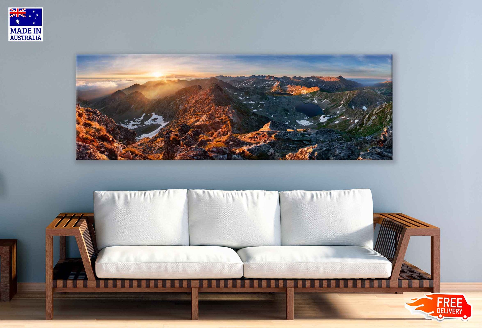 Panoramic Canvas Peak Swinica Lake & Mountains High Quality 100% Australian Made Wall Canvas Print Ready to Hang