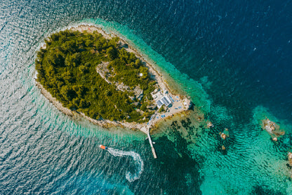 Bella Home Korcula Island View From Top Print Canvas Ready to hang