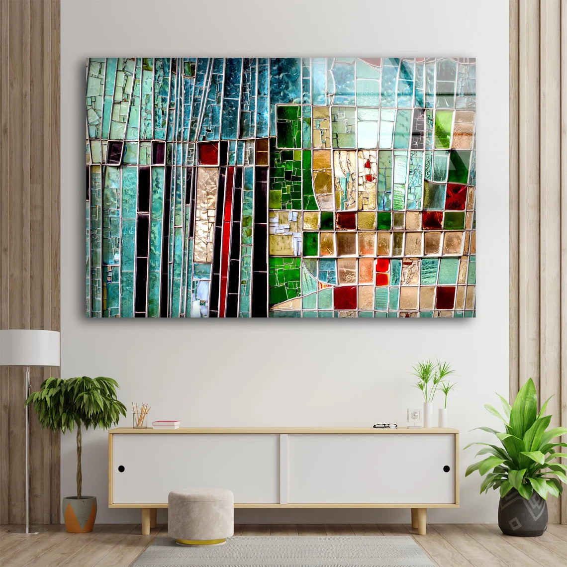 Colorful Mosaic Glass Abstract Design Acrylic Glass Print Tempered Glass Wall Art 100% Made in Australia Ready to Hang