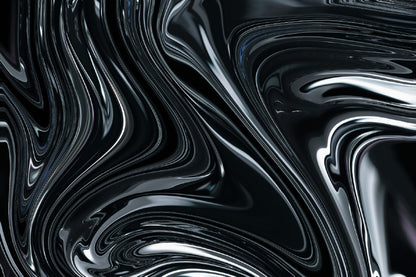 Black Silver Fluid Abstract Design Print 100% Australian Made