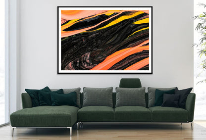 Black & Orange Fluid Abstract Design Home Decor Premium Quality Poster Print Choose Your Sizes