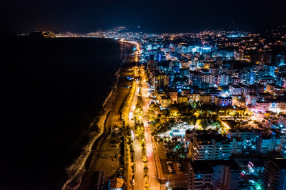 Aerial View of Turkey City Night Photograph Print 100% Australian Made