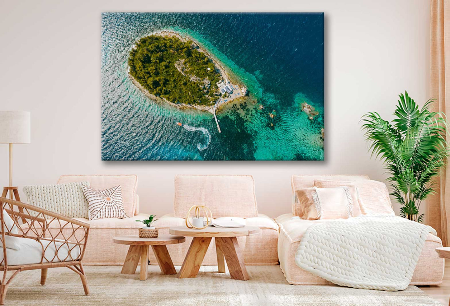 Bella Home Korcula Island View From Top Print Canvas Ready to hang