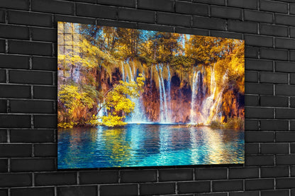 Paradise Waterfall View Print Tempered Glass Wall Art 100% Made in Australia Ready to Hang