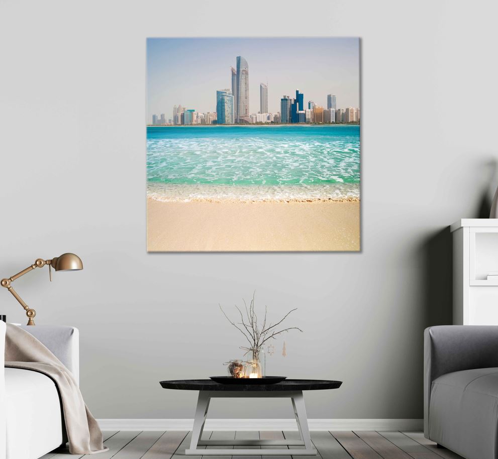 Square Canvas Gulf Coast Sea View Photograph in Dubai High Quality Print 100% Australian Made