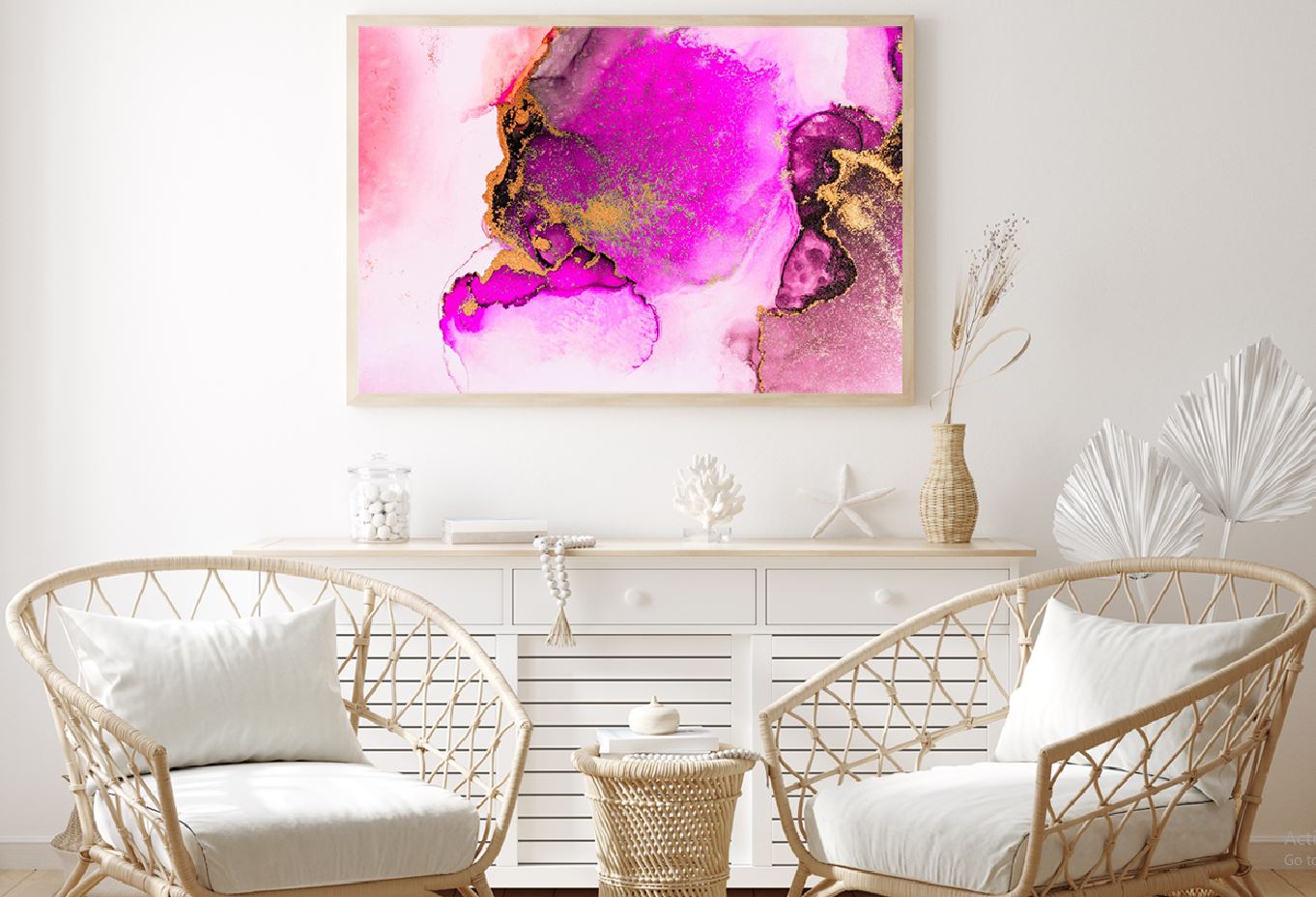 Pink & Gold Liquid Abstract Design Home Decor Premium Quality Poster Print Choose Your Sizes