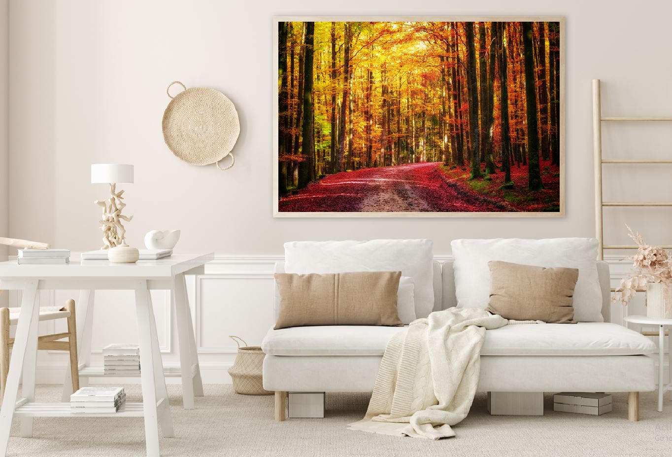 Path in Autumn Forest Photograph Home Decor Premium Quality Poster Print Choose Your Sizes