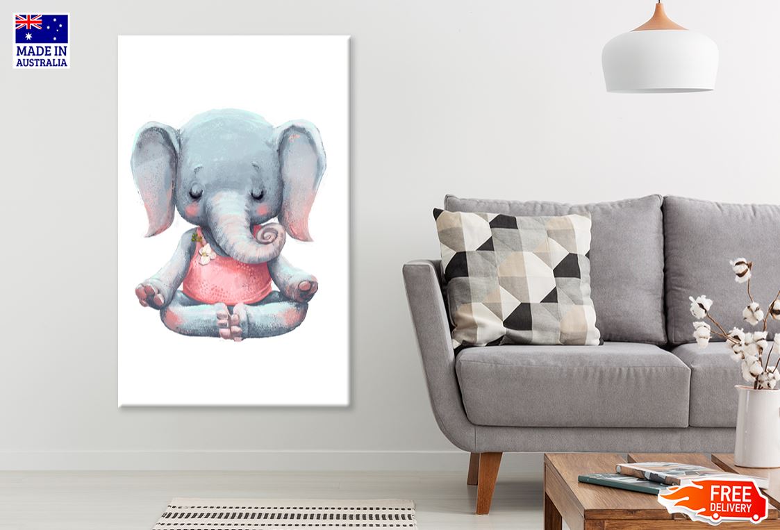 Elephant Watercolor Painting Nursery & Kids Print 100% Australian Made