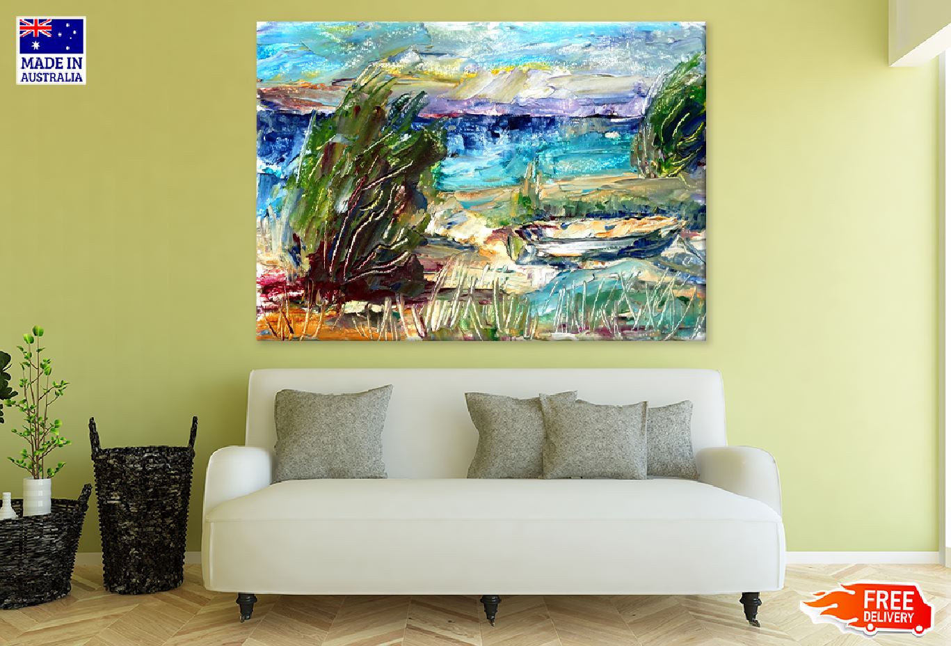 Coastal Nature Abstract Oil Painting Print 100% Australian Made