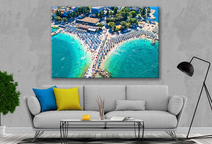 Bella Home Poli Mora Turquoise Beach Aerial Print Canvas Ready to hang