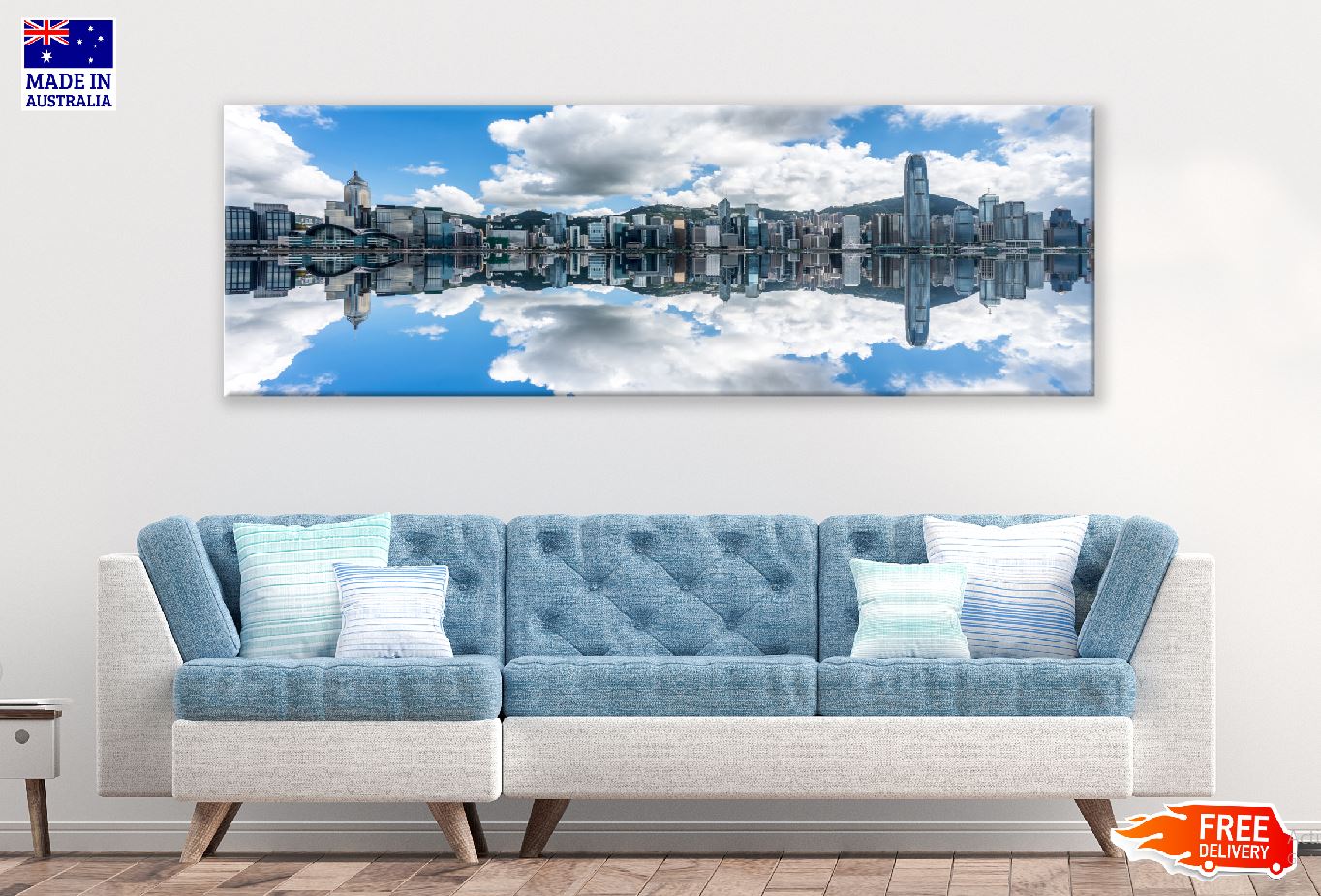 Panoramic Canvas Victoria Harbor View Photograph High Quality 100% Australian Made Wall Canvas Print Ready to Hang