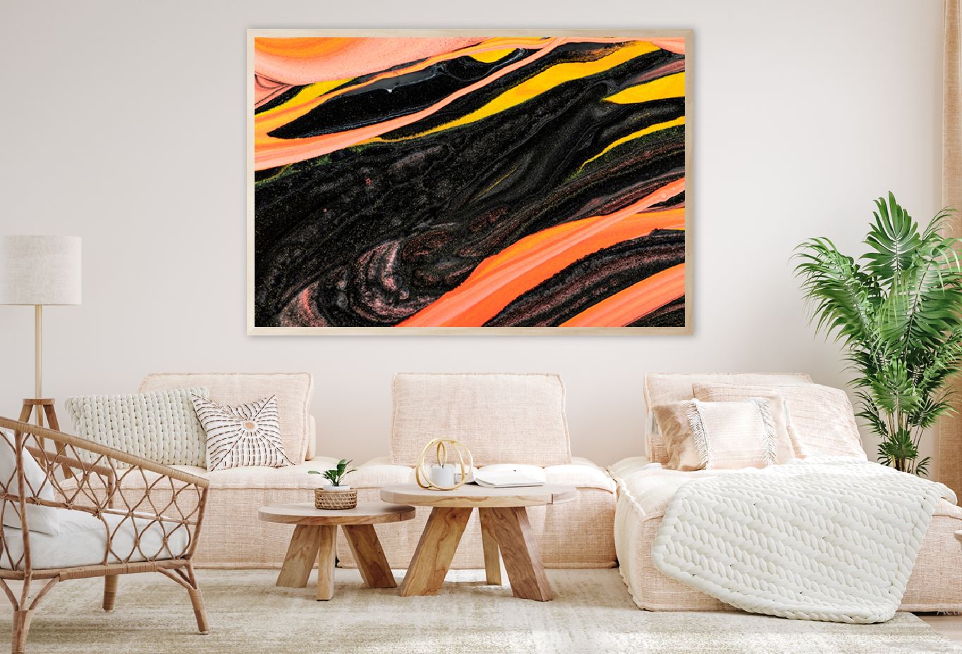 Black & Orange Fluid Abstract Design Home Decor Premium Quality Poster Print Choose Your Sizes