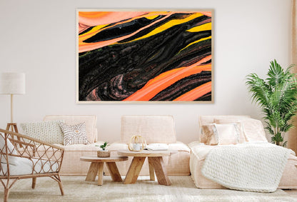 Black & Orange Fluid Abstract Design Home Decor Premium Quality Poster Print Choose Your Sizes