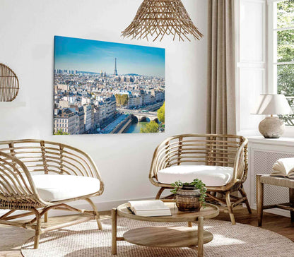 Bella Home Paris Cityscape & Eiffel Tower Print Canvas Ready to hang