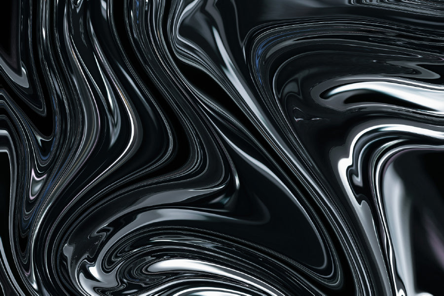 Black Silver Fluid Abstract Design Home Decor Premium Quality Poster Print Choose Your Sizes