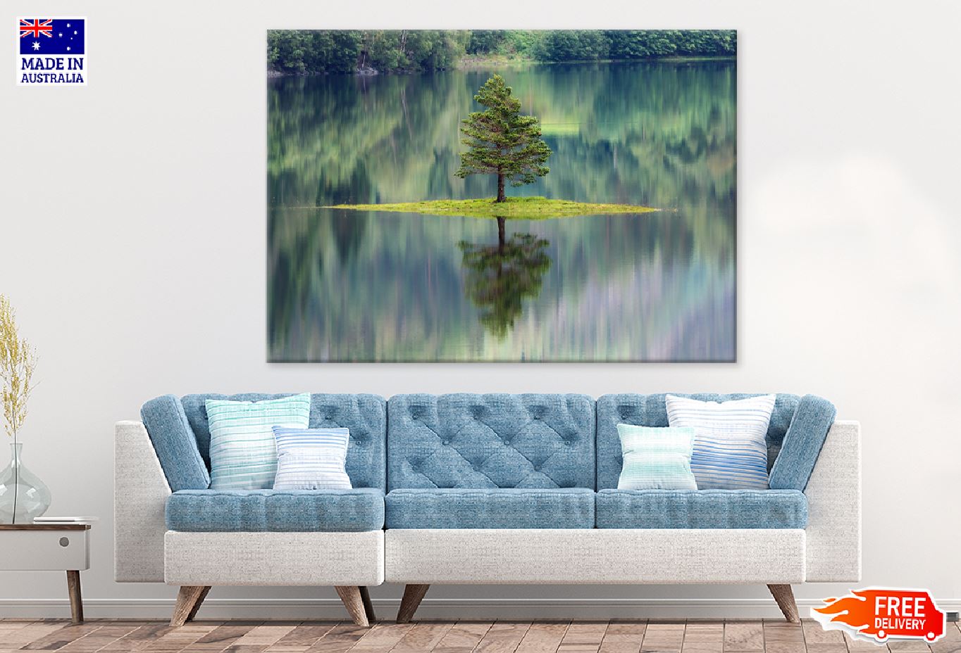 Tree Reflecting in Lake Norway Photograph Print 100% Australian Made