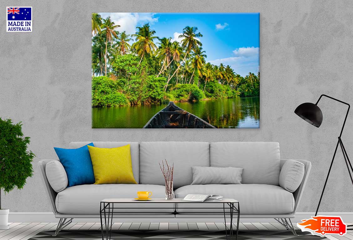 Palm Trees & Forest View From Boat Photograph Print 100% Australian Made