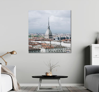 Square Canvas Mole Antonelliana City View Photograph High Quality Print 100% Australian Made