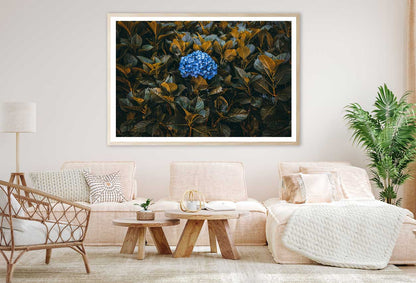 Blue Flowers with Plants View Photograph Home Decor Premium Quality Poster Print Choose Your Sizes