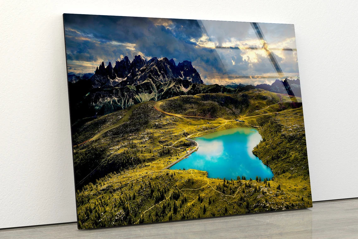 Lake & Mountain Nature Scenery Photograph Acrylic Glass Print Tempered Glass Wall Art 100% Made in Australia Ready to Hang