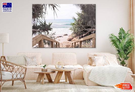 Coastal Beach Wooden Pier View Photograph Print 100% Australian Made