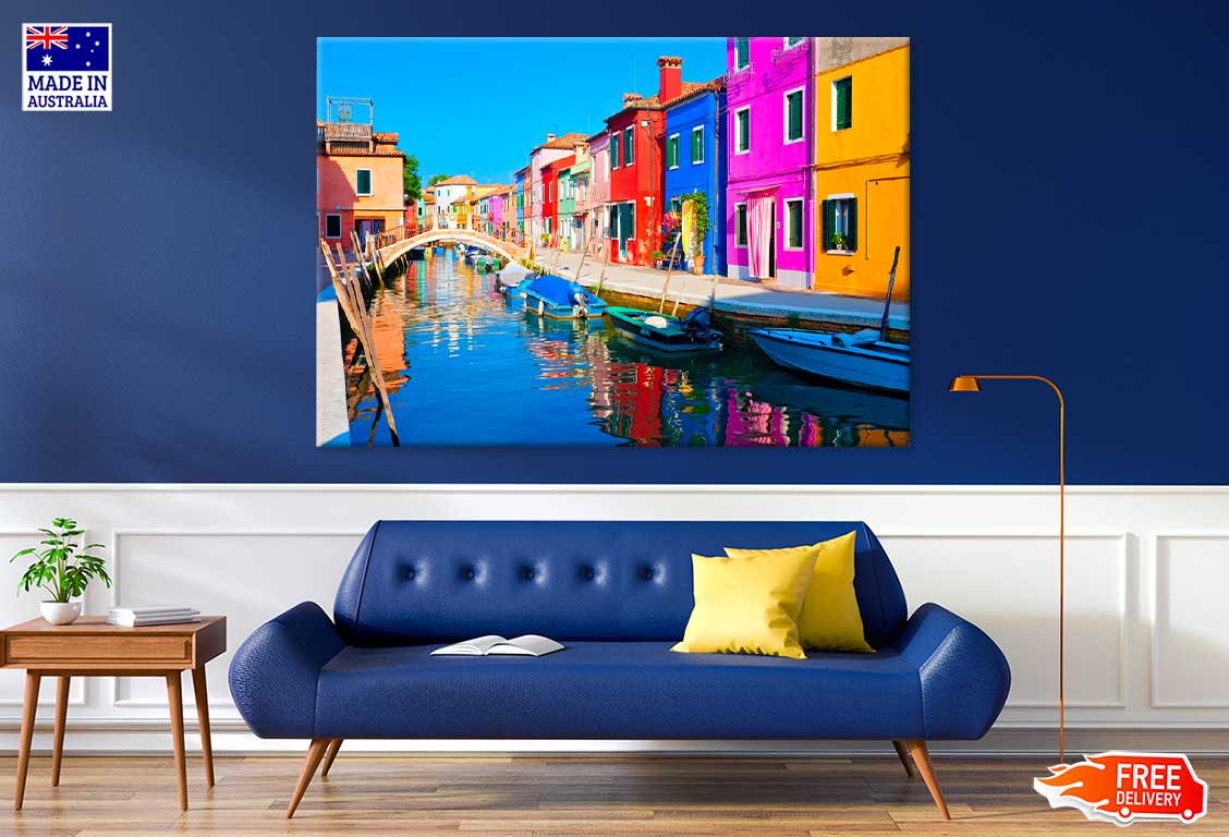 Colorful Burano Island in Venice View Print 100% Australian Made