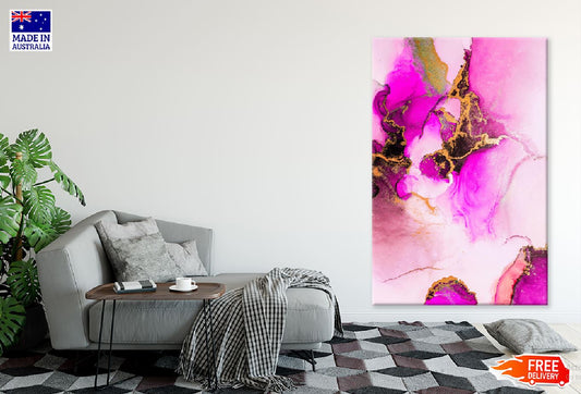 Pink & Gold Fluid Abstract Design Print 100% Australian Made