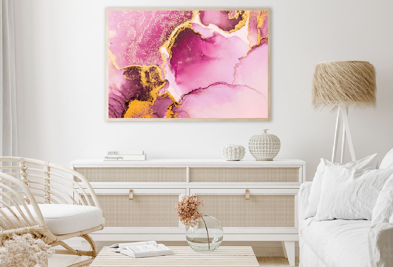 Pink Gold Liquid Ink Abstract Design Home Decor Premium Quality Poster Print Choose Your Sizes