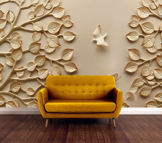 Wallpaper Murals Peel and Stick Removable Tree & Bird Wall Sculpture Abstract Design High Quality