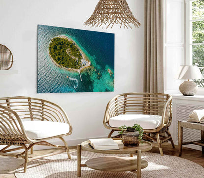 Bella Home Korcula Island View From Top Print Canvas Ready to hang