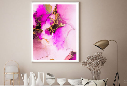 Pink & Gold Fluid Abstract Design Home Decor Premium Quality Poster Print Choose Your Sizes