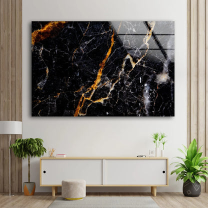 Gold Black & Silver Abstract Design Acrylic Glass Print Tempered Glass Wall Art 100% Made in Australia Ready to Hang