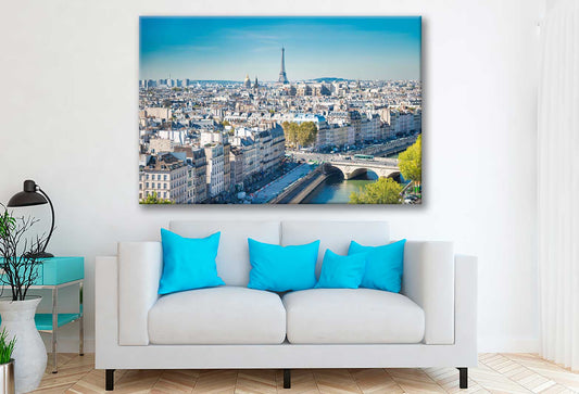 Bella Home Paris Cityscape & Eiffel Tower Print Canvas Ready to hang