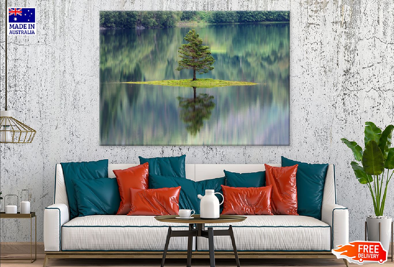 Tree Reflecting in Lake Norway Photograph Print 100% Australian Made