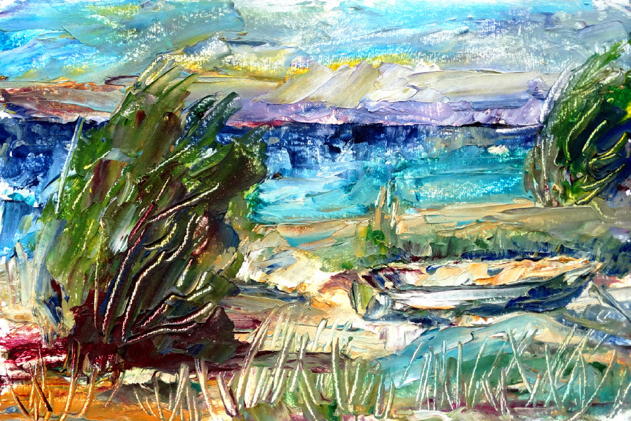 Coastal Nature Abstract Oil Painting Print 100% Australian Made