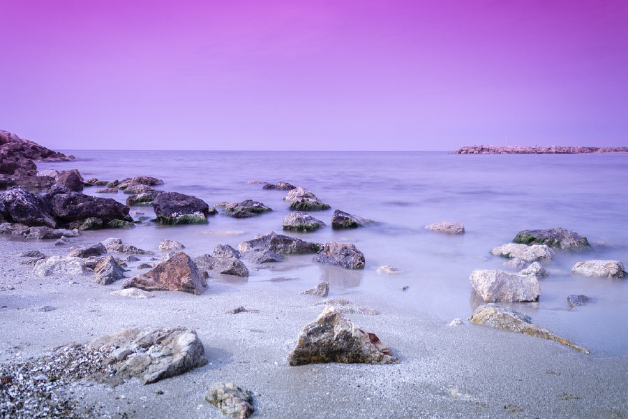 Rocks on Pink Sea View Photograph Print 100% Australian Made