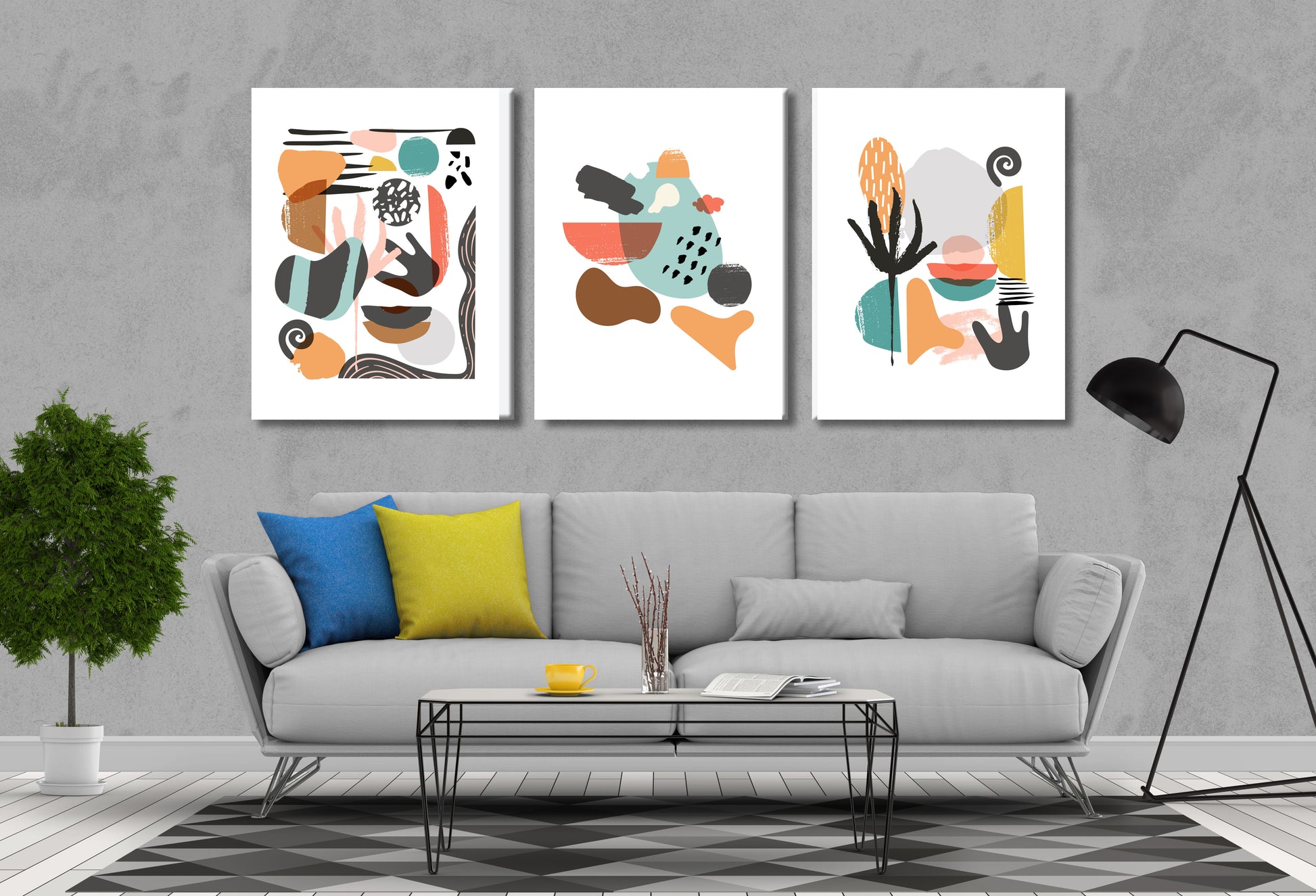 3 Set of Abstract Popular Stunning High Quality Print 100% Australian Made