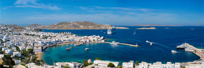 Panoramic Canvas Cyclades Island Sea View Photograph High Quality 100% Australian Made Wall Canvas Print Ready to Hang