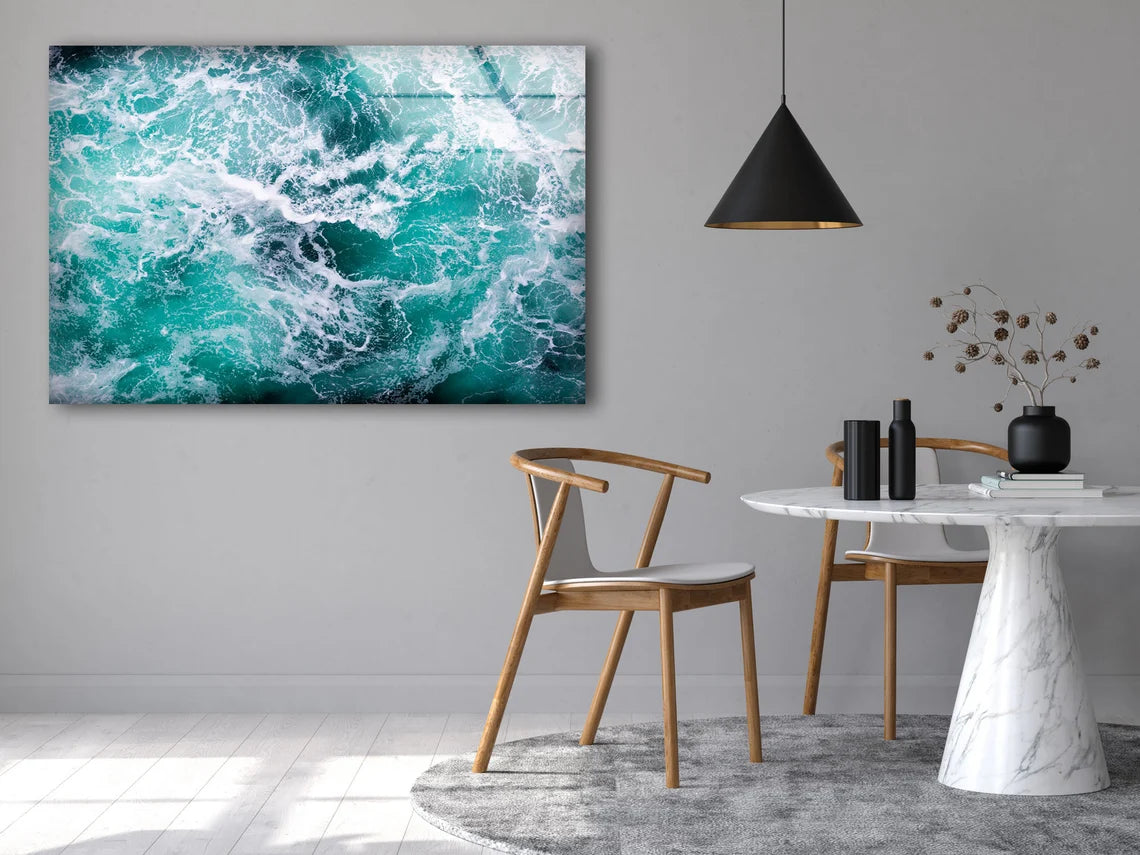 Sea Aerial View Photograph Acrylic Glass Print Tempered Glass Wall Art 100% Made in Australia Ready to Hang