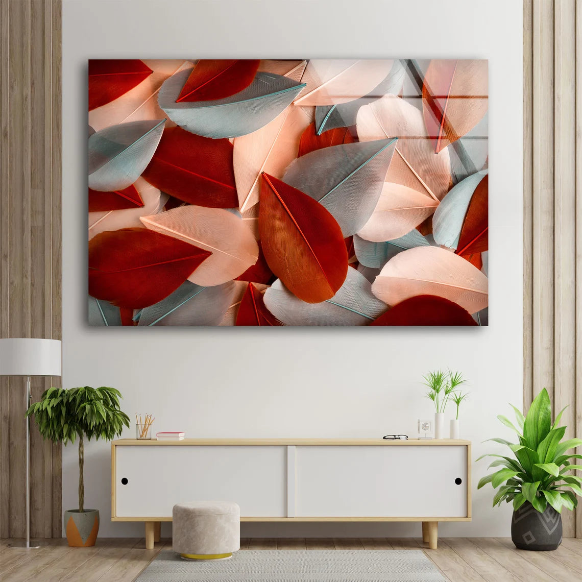 Brown & Pink Leaves Photograph Acrylic Glass Print Tempered Glass Wall Art 100% Made in Australia Ready to Hang