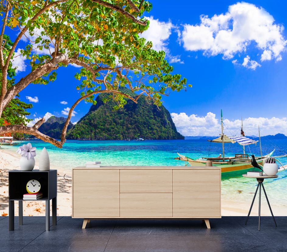 Wallpaper Murals Peel and Stick Removable Stunning Beach Scenery High Quality