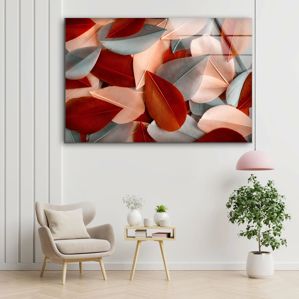 Brown & Pink Leaves Photograph Acrylic Glass Print Tempered Glass Wall Art 100% Made in Australia Ready to Hang