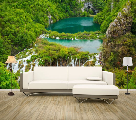 Wallpaper Murals Peel and Stick Removable Stunning Waterfall Aerial View High Quality