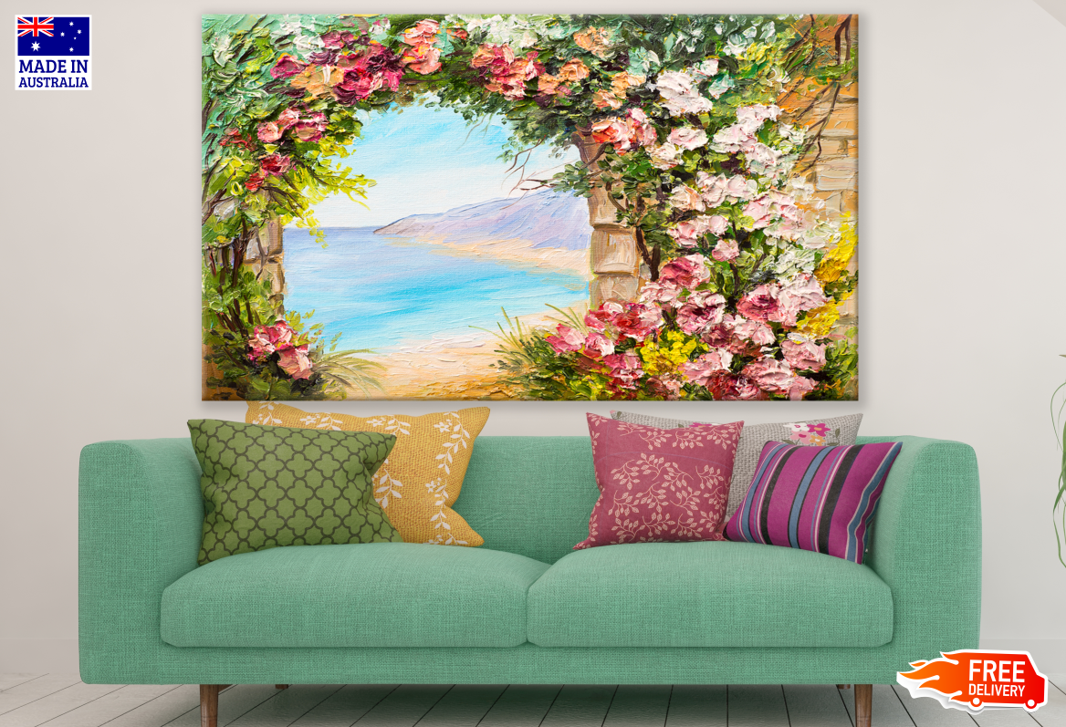 Garden Floral Arches Painting Print 100% Australian Made