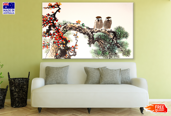 Birds on a Tree Painting Print 100% Australian Made