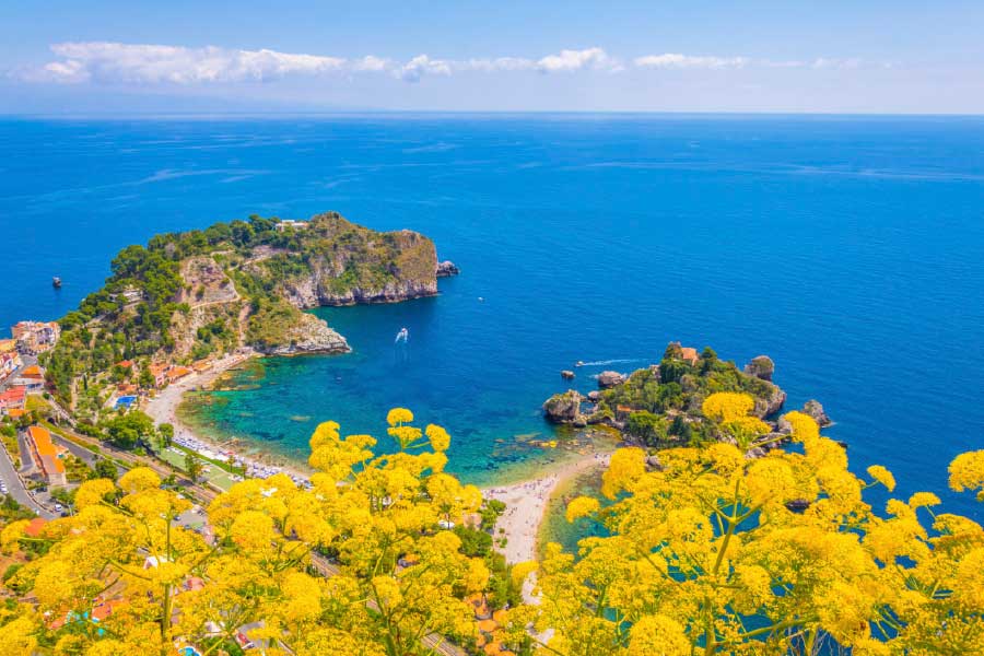 Bella Home Aerial View of isola bella Italy Print Canvas Ready to hang