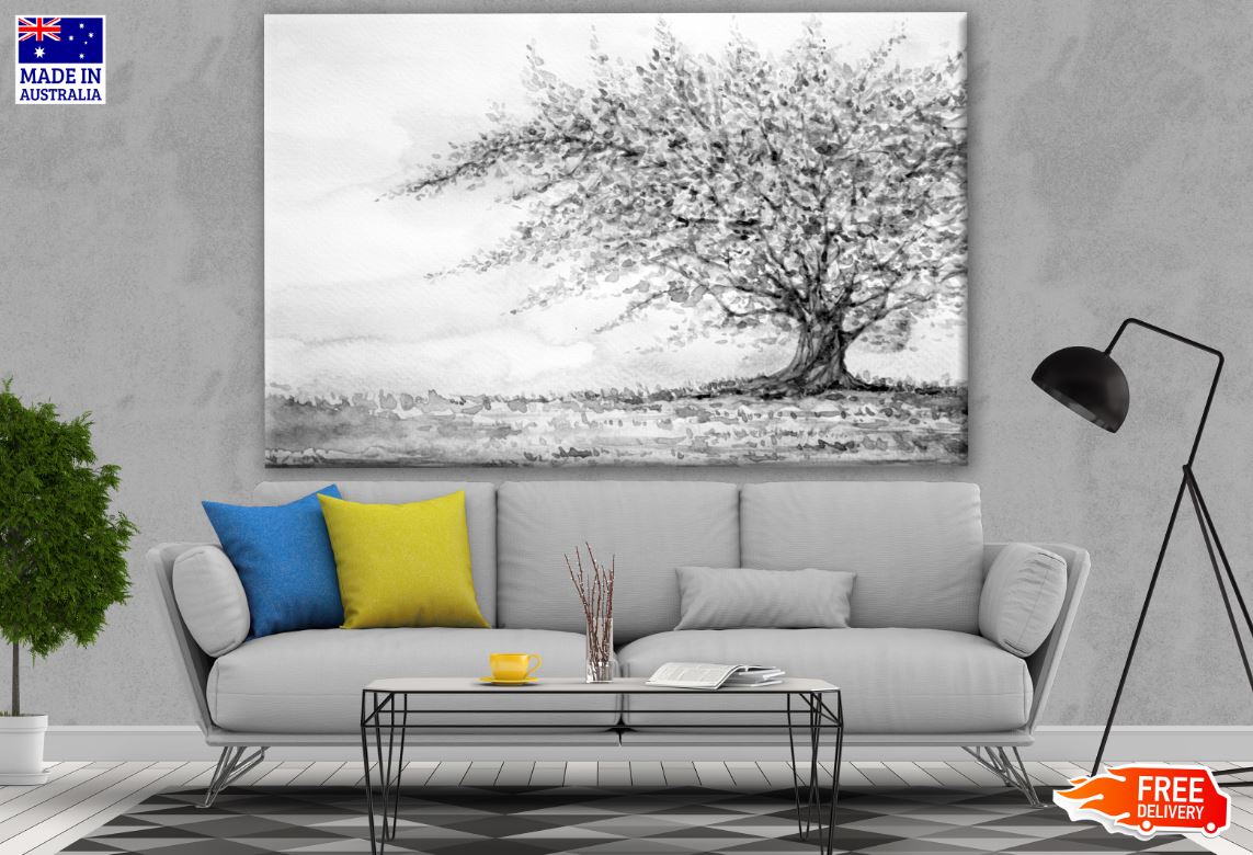 B&W Tree Painting Print 100% Australian Made