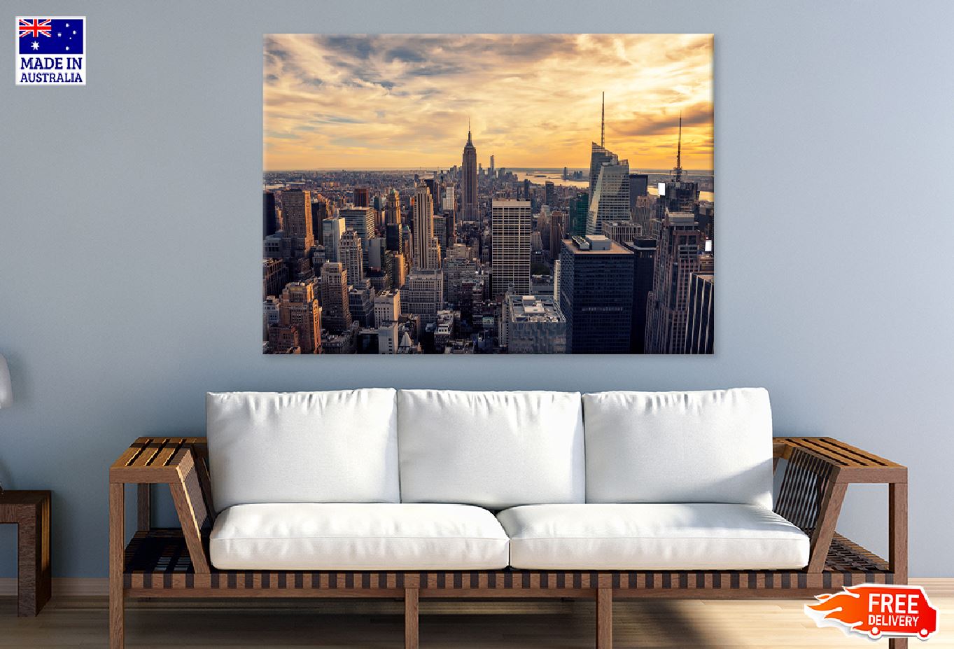 Manhattan Cityscape Sunset View Photograph Print 100% Australian Made